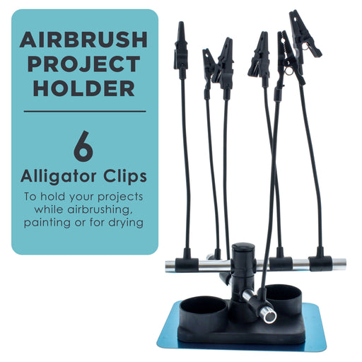 Airbrush Holder for 2 Airbrushes; Mounts Onto Regulator and Water Trap Filters for Airbrush Air Compressors