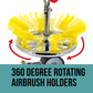 6 Station Airbrush Holder with Air Manifold - Holds 8 Airbrushes with Regulated Air Flow Control - Airbrush Stand for Artists and Modelers