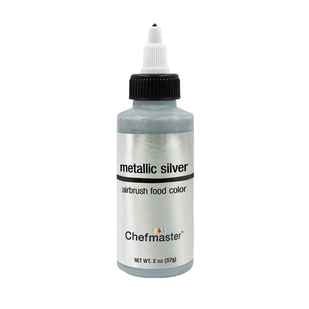 Silver Metallic, Airbrush Cake Food Coloring, 2 fl oz.