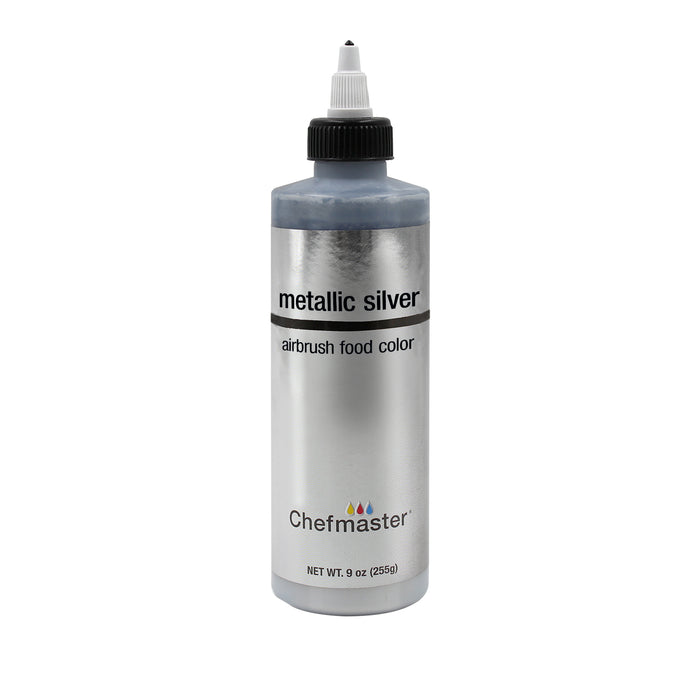 Metallic Silver, Airbrush Cake Food Coloring, 9 fl oz.