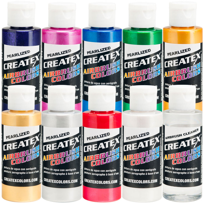 10 Color Pearlized Airbrush Paint Set, 2 oz. Bottles