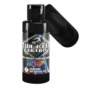 Black - Wicked Colors Airbrush Paint, Semi-Gloss Finish, 1 Quart