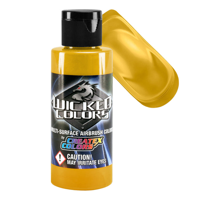 Golden Yellow - Wicked Colors Airbrush Paint, Semi-Gloss Finish, 2 oz.