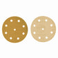 180 Grit - 5" Gold DA Sanding Discs - 9-Hole Pattern Hook and Loop - Box of 50