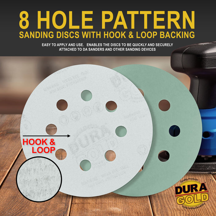 3000 Grit - 5" Green Film DA Sanding Discs - 8-Hole Pattern Hook and Loop - Box of 50