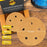320 Grit - 5" Gold DA Sanding Discs - 5-Hole Pattern Hook and Loop - Box of 50