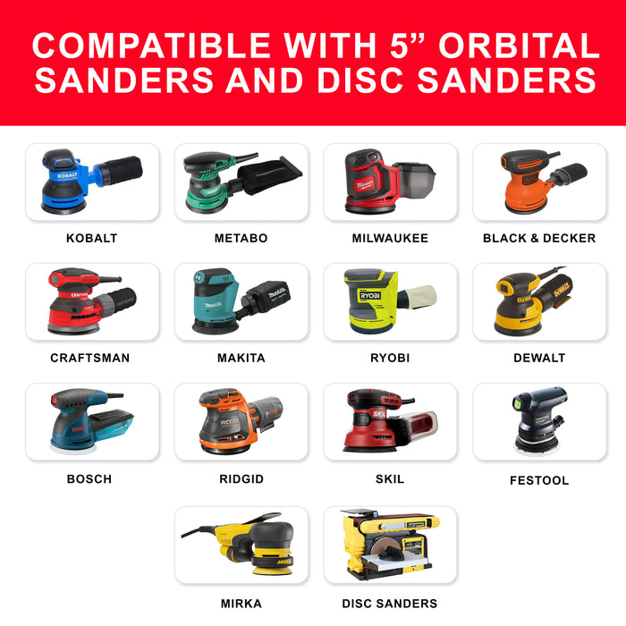 240 Grit - 5" Gold DA Sanding Discs - 8-Hole Pattern Hook and Loop - Box of 50