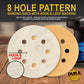 320 Grit - 5" Gold DA Sanding Discs - 8-Hole Pattern Hook and Loop - Box of 50