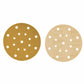 220 Grit - 6" Gold Sanding Discs - 17-Hole Pattern Hook and Loop for DA Sander - Box of 50