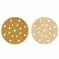 600 Grit - 6" Gold Sanding Discs - 17-Hole Pattern Hook and Loop for DA Sander - Box of 50