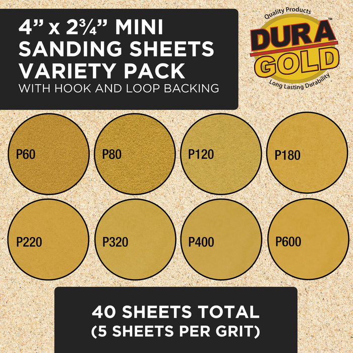 Dura-Gold Set of 3 Contour Hand Sanding File Block Sticks with 40 Sheet Hook & Loop Sandpaper Kit - 3 Different Convex Radius Profile Shapes, Teardrop