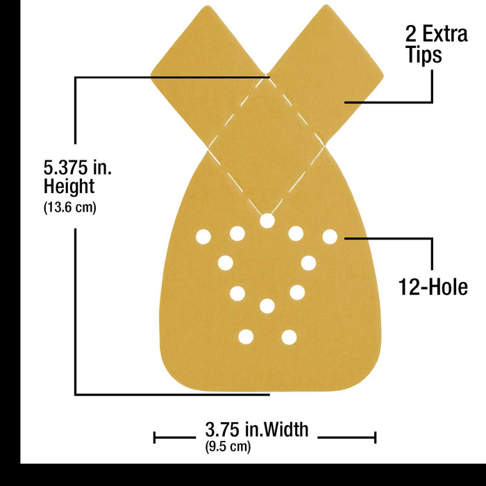 220 Grit - 12-Hole Pattern Hook & Loop Sanding Sheets for Mouse Sanders - Box of 24