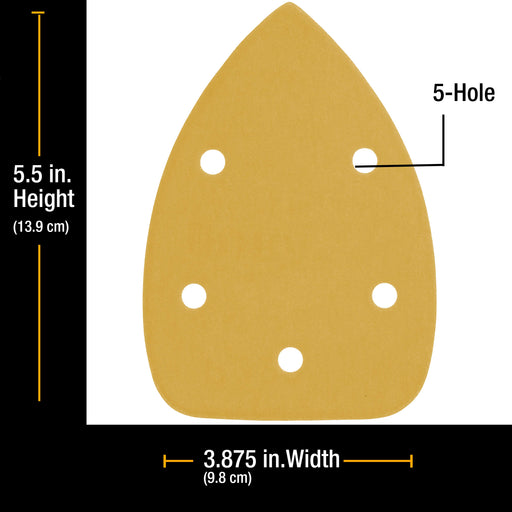 1000 Grit - 5-Hole Pattern Hook & Loop Sanding Sheets for Mouse Sanders - Box of 24