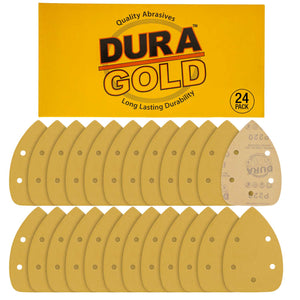 220 Grit - 5-Hole Pattern Hook & Loop Sanding Sheets for Mouse Sanders - Box of 24