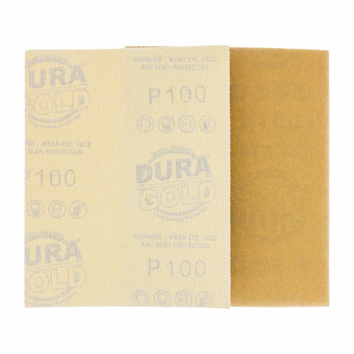 100 Grit - 1/4 Sheet Hook & Loop Sandpaper 5.5" x 4.5" - For Automotive & Wookworking Palm Sanders - Box of 24