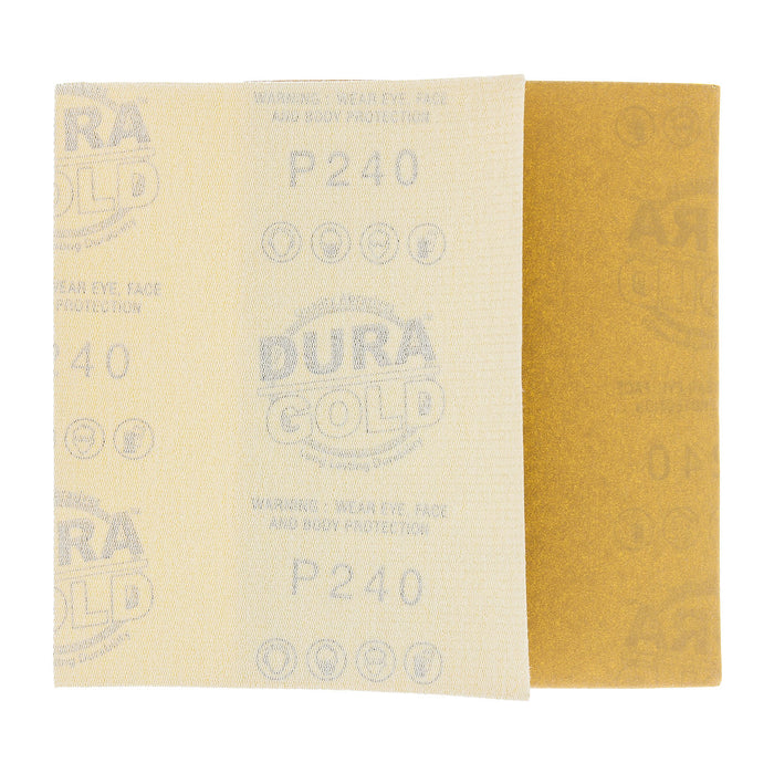 240 Grit - 1/4 Sheet Hook & Loop Sandpaper 5.5" x 4.5" - For Automotive & Wookworking Palm Sanders - Box of 25