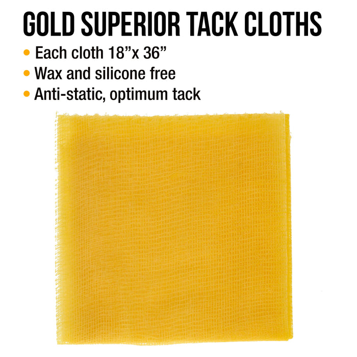 Pure Gold Superior Tack Cloths - (Box of 12) - Woodworker and Painters Grade - Compatible with Most Surfaces - Wax and Silicone Free and Anti-Static