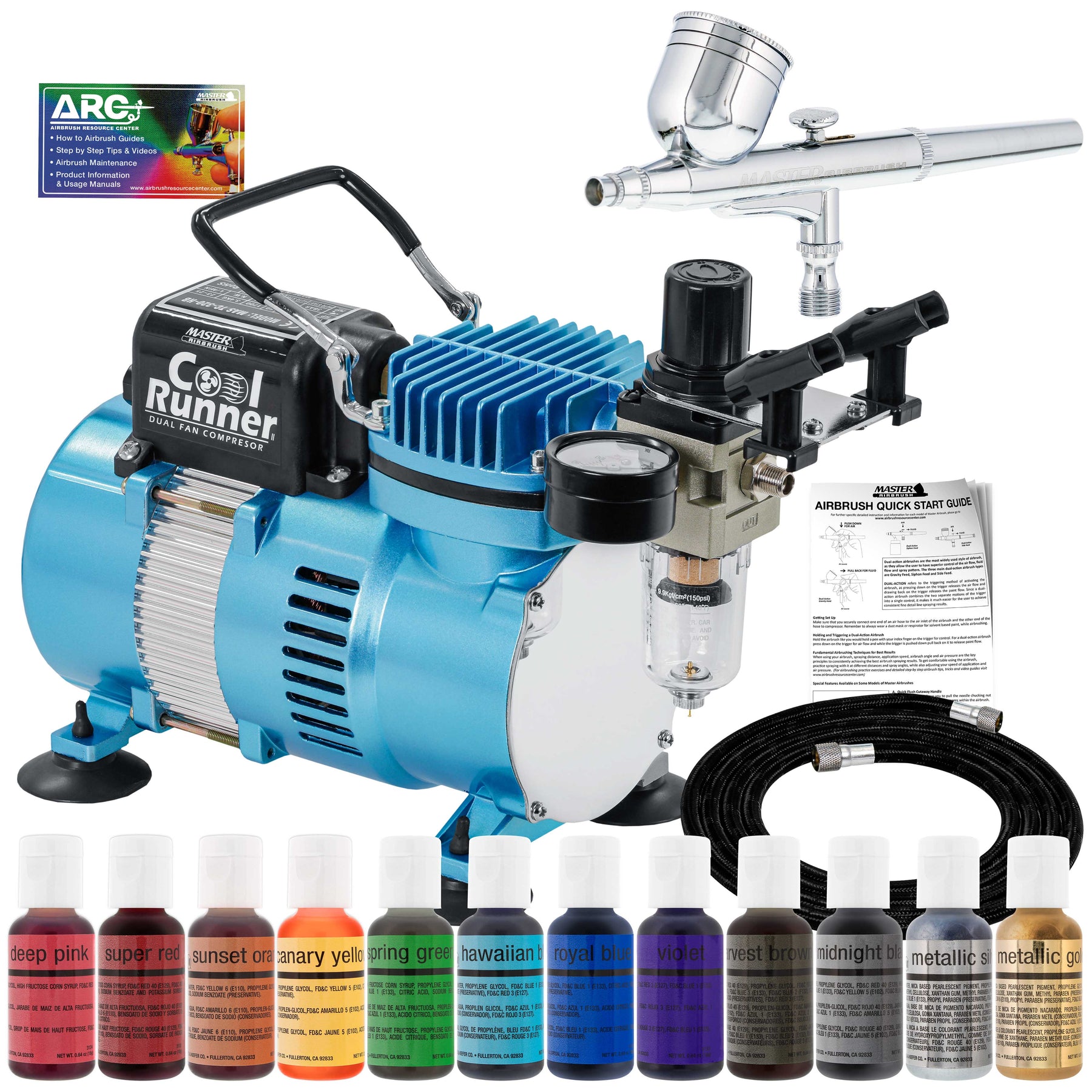 Airbrush Cake Decorating Airbrushing System; 6 Color Food Coloring