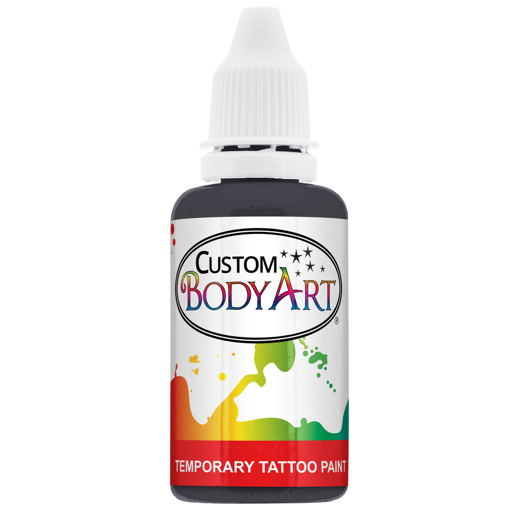 Black Airbrush Temporary Tattoo Body Paint Makeup, 1 oz.