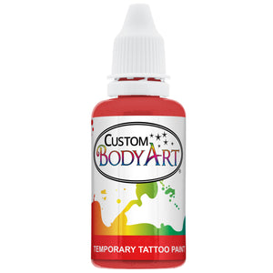 Red Airbrush Body Paint 1oz - Alcohol-Based, Waterproof, Body Paint for Adults, Cosplay, Temporary Tattoos