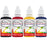 4 Primary Color Airbrush Temporary Tattoo Body Painting Set; Black, Red, Blue and Yellow in 1 oz. Bottles