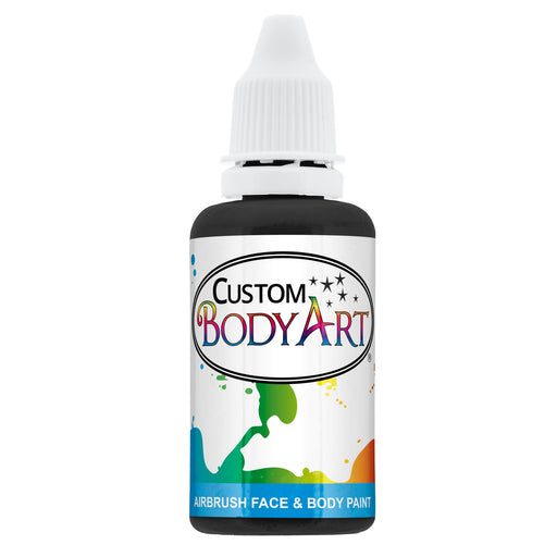 1 oz Black Water-Based Air Brush Paint for Skin - Face & Body Airbrush Paint for Halloween, Cosplay, Theatrical Makeup & Temporary Tattoos