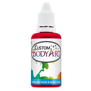 1 oz Red Water-Based Air Brush Paint for Skin - Face & Body Airbrush Paint for Halloween, Cosplay, Theatrical Makeup & Temporary Tattoos