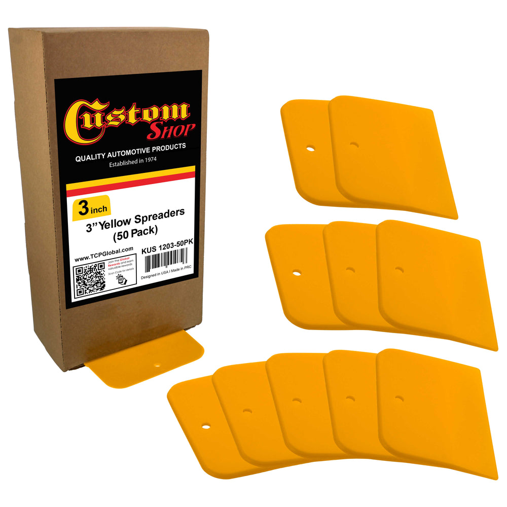 3 Inch Plastic Body Filler Spreader Tools for Automotive Body Fillers (50 Pack), Putties, Glazes, Epoxy Resin, Caulk, Glues - Plastic Spreader Tool