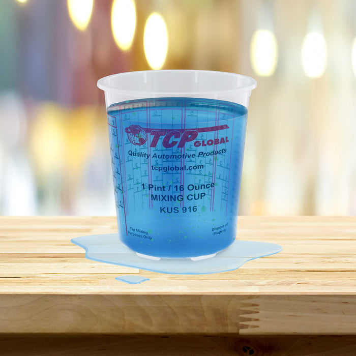 Pack of 36 - Mix Cups - Pint size - 16 ounce Volume Paint and Epoxy Mixing Cups - Mix Cups Are Calibrated with Multiple Mixing Ratios