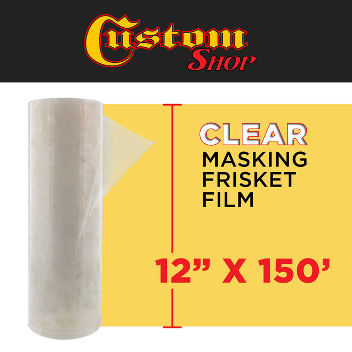 Custom Shop 12" x 150' Roll of Clear Masking Film/Frisket for Artists, Airbrush Graphics, Automotive  - Tracing, Cutting Templates, Stencil Making