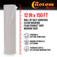 12" x 150' Frisket Masking Film Roll - Self-Adhesive Semi-Transparent Medium-Tack for Artists, Airbrush Graphics, Automotive Painting, Stencil