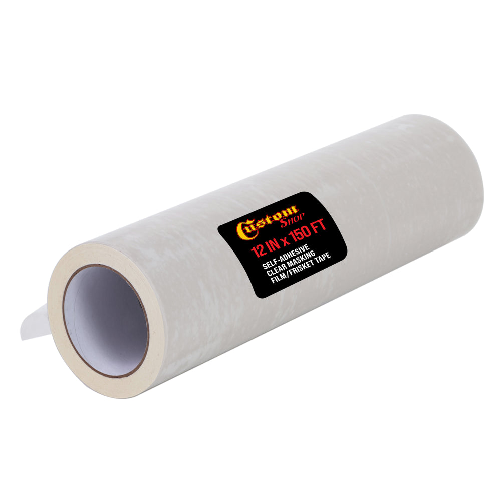 12" x 150' Frisket Masking Film Roll - Self-Adhesive Semi-Transparent Medium-Tack for Artists, Airbrush Graphics, Automotive Painting, Stencil Making, Design Transfer