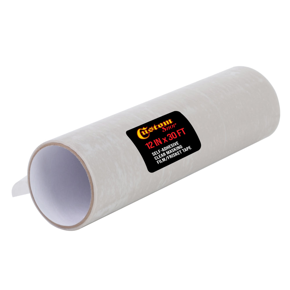 12" x 30' Frisket Masking Film Roll - Self-Adhesive Semi-Transparent Medium-Tack for Artists, Airbrush Graphics, Automotive Painting, Stencil Making, Design Transfer