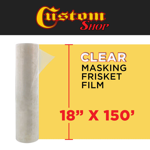 Custom Shop 18" x 150' Roll of Clear Masking Film/Frisket for Artists, Airbrush Graphics, Automotive - Tracing, Cutting Templates, Stencil Making