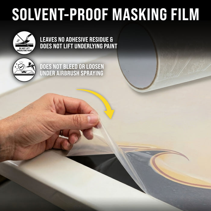 6" x 30' Frisket Masking Film Roll - Self-Adhesive Semi-Transparent Medium-Tack for Artists, Airbrush Graphics, Automotive Painting, Stencil Making, Design Transfer