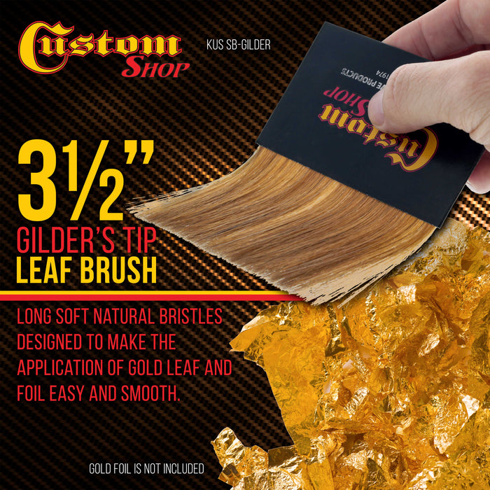 Custom Shop Gilders Tip Brush for Loose Gold Leaf Artwork, Sign Lettering, Gilded Picture Frame Restoration, Gilding Metallic Silver Metal Leaf Flakes