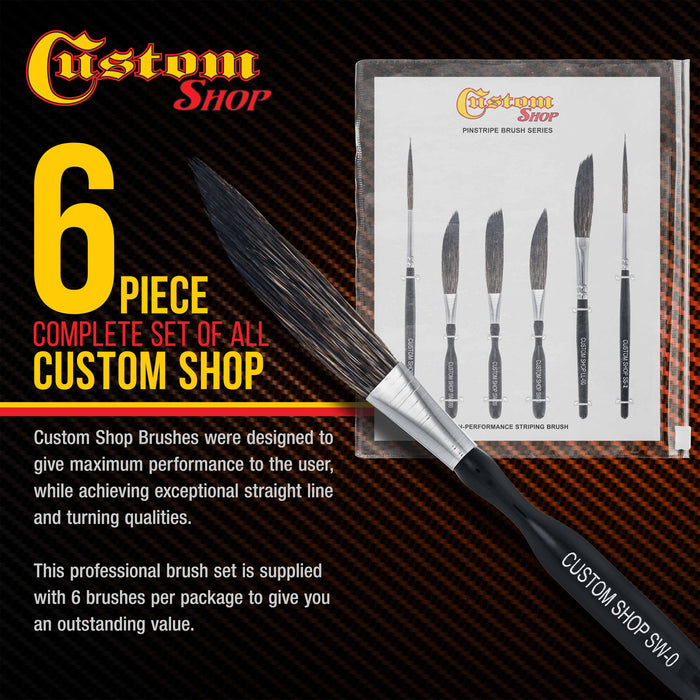 Custom Shop Pinstripe Brush Master Set (Sword #0, #00, #000, Scroll #1 & #2, Long Liner #00)