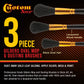 Guilders Mop Dusting Brush, Set of 3, Sizes 2, 4 & 6 - Professional Grade Black Goat Hair Oval Shaped Brushes with Wooden Handles - Dust Away Gold