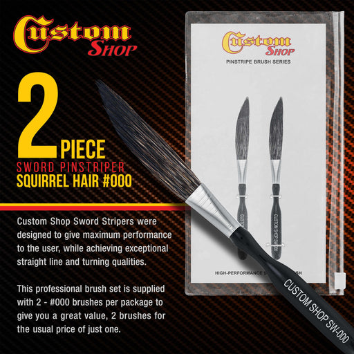 Custom Shop SW-000 Sword Pinstriper #000 - 2" Squirrel Hair (Pack of 2)