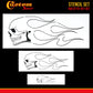 Airbrush Skull Fire Flame Stencil Set (Skull Design #1 in 3 Scale Sizes) - Laser Cut Reusable Templates