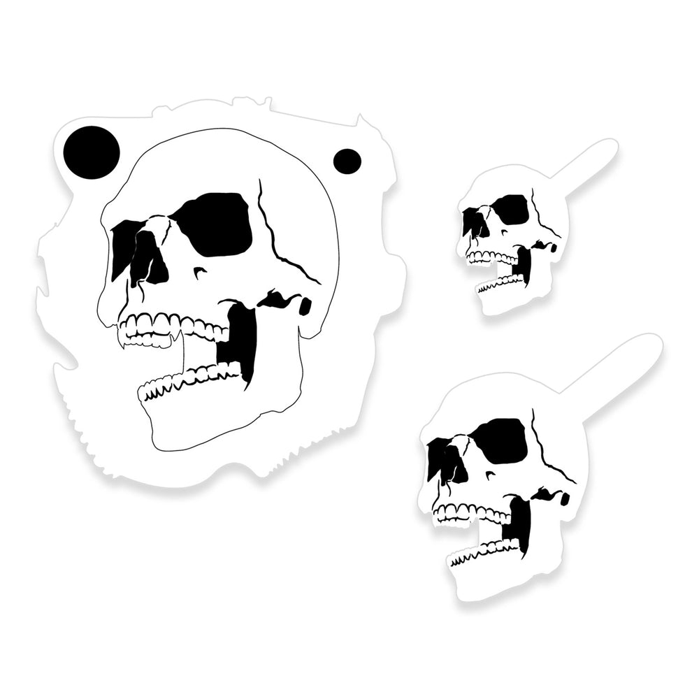 Custom Shop Airbrush Stencil Skull Design Set #4 (3 Different Scale Sizes) - 3 Laser Cut Reusable Templates