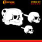 Airbrush Stencil Skull Design Set #5 - 3 Laser Cut Reusable Templates