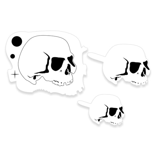 Custom Shop Airbrush Stencil Skull Design Set #5 - 3 Laser Cut Reusable Templates