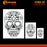 Custom Shop Airbrush Sugar Skull Day Of The Dead Stencil Set (Skull Design #10 in 3 Scale Sizes) - Laser Cut Reusable Templates