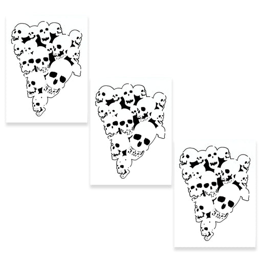 Custom Shop Airbrush Pile of Skulls Stencil Set (3 Pack of Same Skull Design) - Laser Cut Reusable Templates