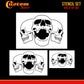 Airbrush Triple Skull Pile Stencil Set (Skull Design in 3 Scale Sizes) - Laser Cut Reusable Templates