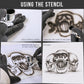 Airbrush Triple Skull Pile Stencil Set (Skull Design in 3 Scale Sizes) - Laser Cut Reusable Templates