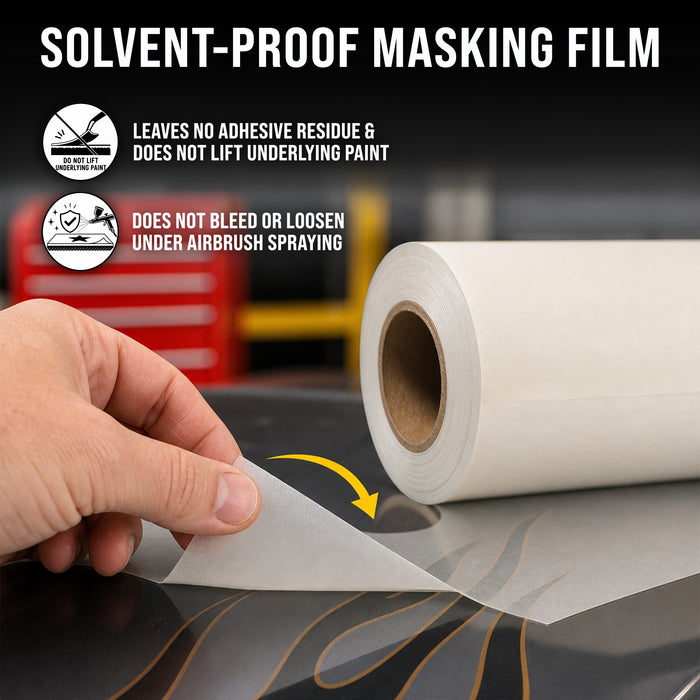 12" x 150' Roll of Semi-Transparent Masking Film/Frisket for Artists, Airbrush Graphics, Auto, Tracing, Cutting Templates, Stencil Making