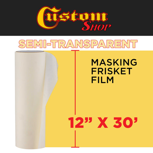 Custom Shop 18" x 30' Roll of Semi-Transparent Masking Film/Frisket for Artists, Airbrush Graphics, Auto, Tracing, Cutting Templates, Stencil Making