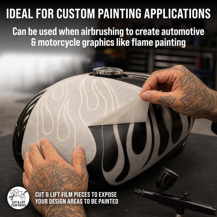 Custom Shop 12" x 30' Roll of Semi-Transparent Masking Film/Frisket for Artists, Airbrush Graphics, Auto, Tracing, Cutting Templates, Stencil Making